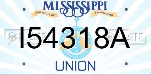 I54318A Mississippi License Plate