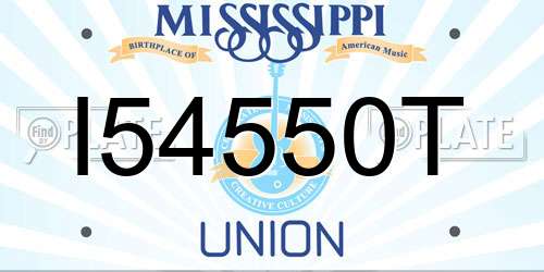 I54550T Mississippi License Plate