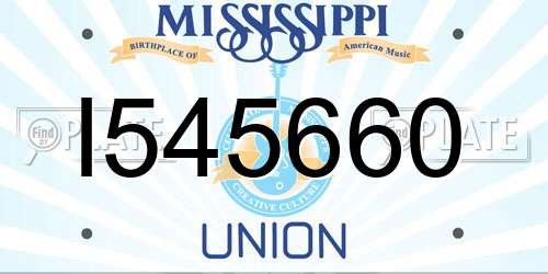 I545660 Mississippi License Plate