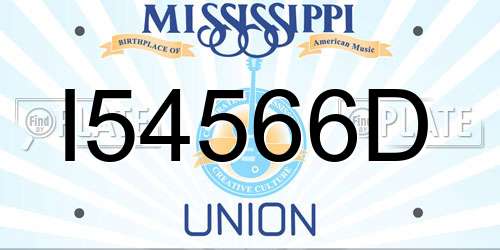 I54566D Mississippi License Plate