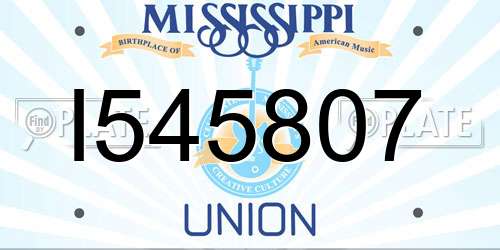 I545807 Mississippi License Plate