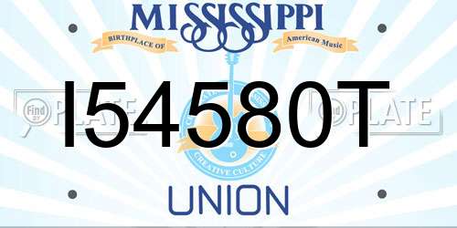 I54580T Mississippi License Plate