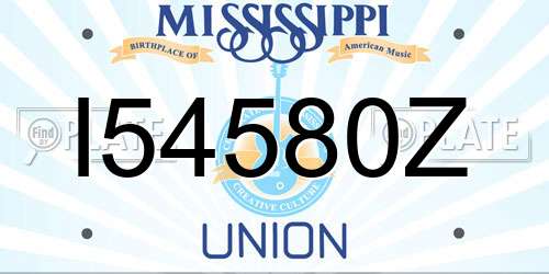 I54580Z Mississippi License Plate