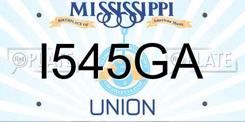 I545GA Mississippi License Plate