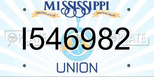 I546982 Mississippi License Plate