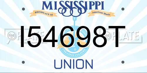 I54698T Mississippi License Plate