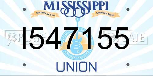 I547155 Mississippi License Plate
