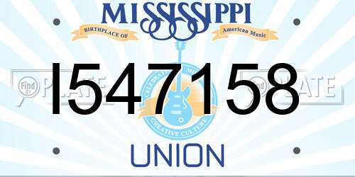 I547158 Mississippi License Plate