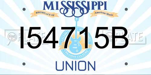 I54715B Mississippi License Plate