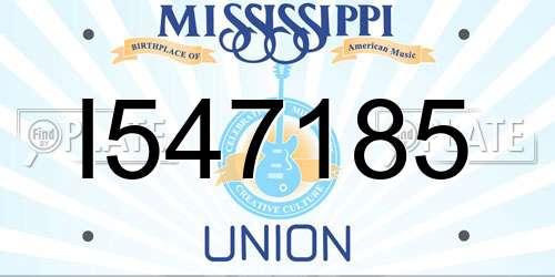 I547185 Mississippi License Plate