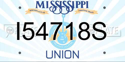 I54718S Mississippi License Plate