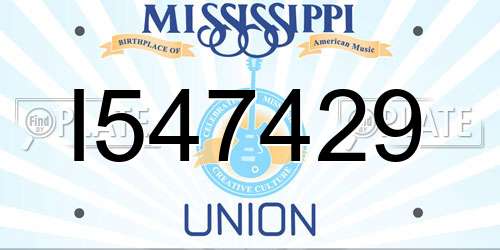 I547429 Mississippi License Plate