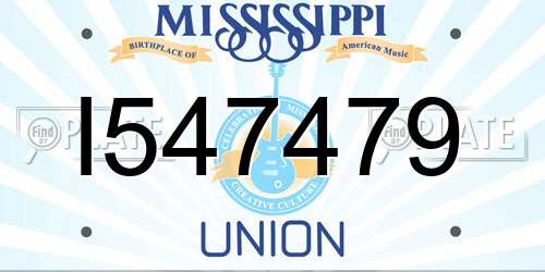 I547479 Mississippi License Plate