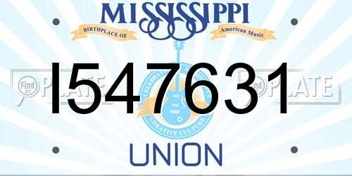 I547631 Mississippi License Plate