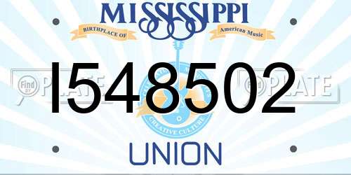 I548502 Mississippi License Plate