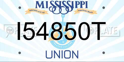 I54850T Mississippi License Plate