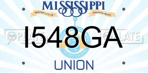 I548GA Mississippi License Plate