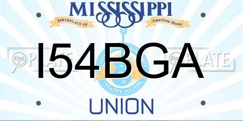 I54BGA Mississippi License Plate