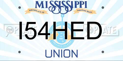 I54HED Mississippi License Plate