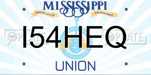 I54HEQ Mississippi License Plate