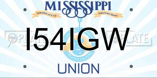 I54IGW Mississippi License Plate