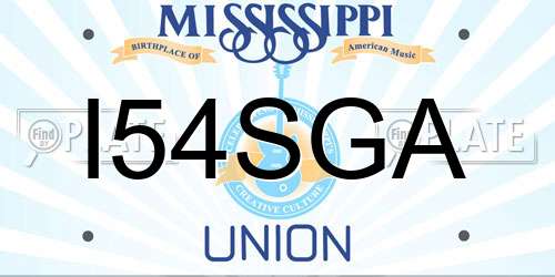 I54SGA Mississippi License Plate