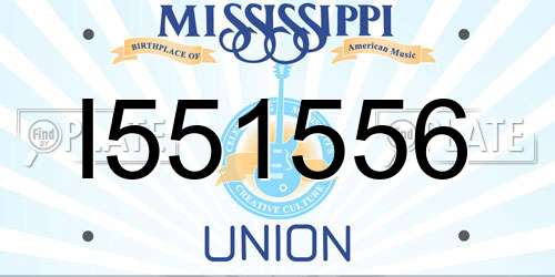 I551556 Mississippi License Plate