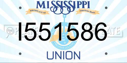 I551586 Mississippi License Plate