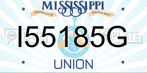 I55185G Mississippi License Plate