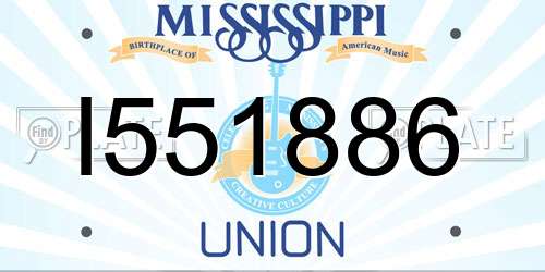 I551886 Mississippi License Plate