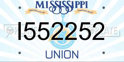 I552252 Mississippi License Plate