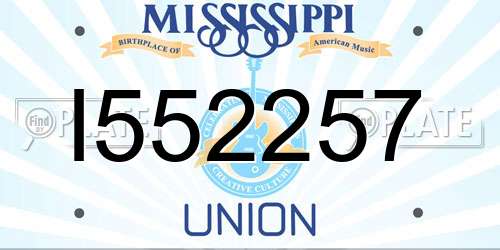 I552257 Mississippi License Plate