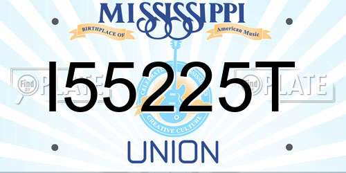 I55225T Mississippi License Plate