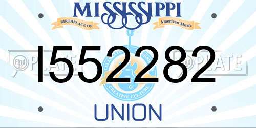 I552282 Mississippi License Plate