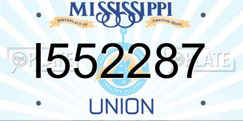 I552287 Mississippi License Plate