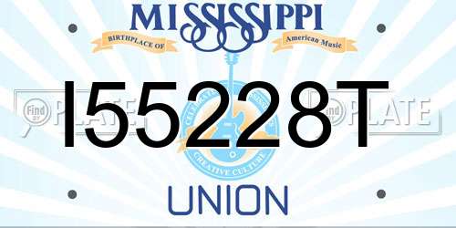 I55228T Mississippi License Plate