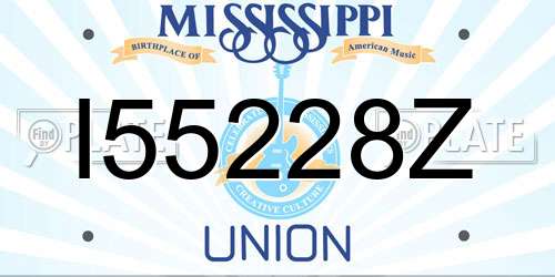 I55228Z Mississippi License Plate