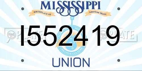 I552419 Mississippi License Plate