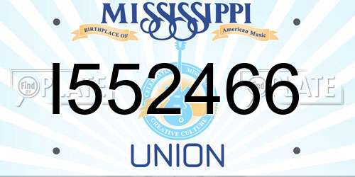 I552466 Mississippi License Plate
