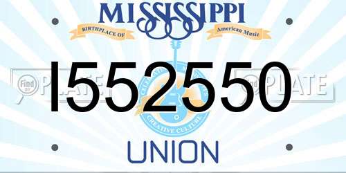 I552550 Mississippi License Plate