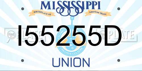 I55255D Mississippi License Plate