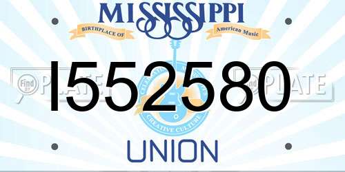 I552580 Mississippi License Plate
