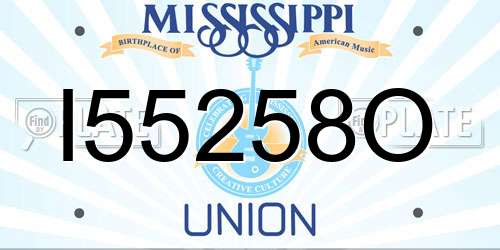 I55258O Mississippi License Plate