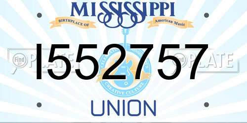 I552757 Mississippi License Plate