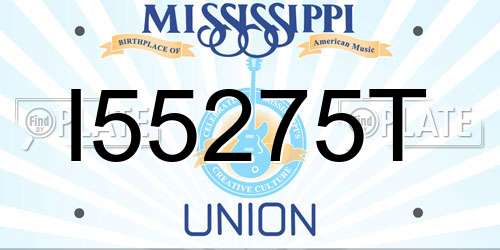 I55275T Mississippi License Plate