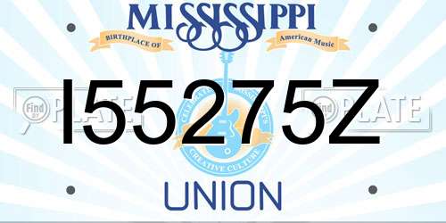 I55275Z Mississippi License Plate