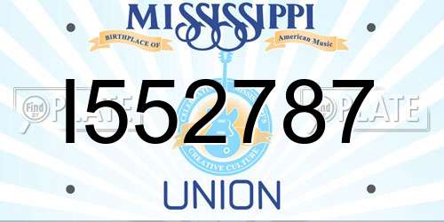 I552787 Mississippi License Plate