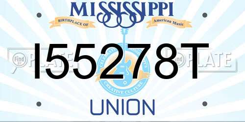 I55278T Mississippi License Plate