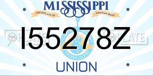 I55278Z Mississippi License Plate