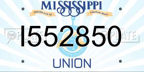 I552850 Mississippi License Plate